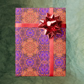 Digitale Mandala Sinaasappel Blauw en Paarse Cadeaupapier