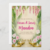 Digitale Mandap Mahurat uitnodigingen Mandvo uitno (Voorkant / Achterkant)