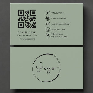 Digitale marketeer Sage Green Logo QR-code  Visitekaartje