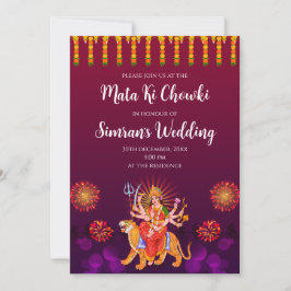 Digitale Mata ki Chowki uitnodiging & Maa Sherawal