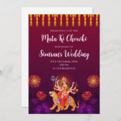 Digitale Mata ki Chowki uitnodiging & Maa Sherawal (Voorkant / Achterkant)
