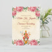 Digitale Mata ki Chowki uitnodiging & Mata Jagrata (Staand voorkant)