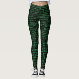 Digitale matrixcode – naadloos binair patroon leggings