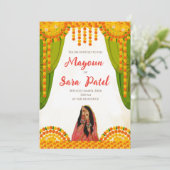 Digitale Mayoun uitnodiging & Digitale Haldi uitno (Staand voorkant)