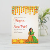 Digitale Mayoun uitnodigingen & Haldi uitnodigen (Staand voorkant)