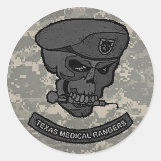 digitale, Medische rangers met schedel-cartoon Ronde Sticker