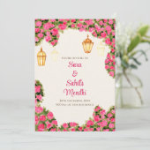 Digitale Mehendi-uitnodiging & Digitale Mehndi-uit Kaart (Staand voorkant)