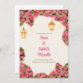 Digitale Mehendi-uitnodiging & Digitale Mehndi-uit Kaart (Voorkant / Achterkant)