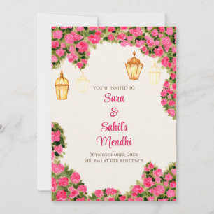 Digitale Mehendi-uitnodiging & Digitale Mehndi-uit Kaart