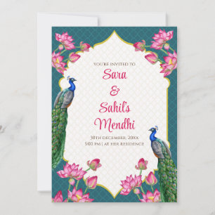 Digitale Mehndi uitnodiging & Digitale Dholki uitn