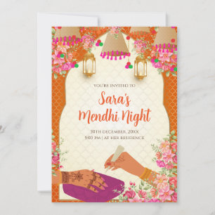 Digitale Mehndi uitnodiging & Mehendi uitnodiginge