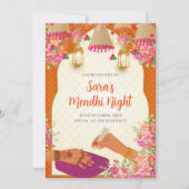 Digitale Mehndi-uitnodiging & Mehendi-uitnodiginge Kaart (Voorkant)