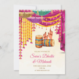 Digitale Mehndi uitnodiging & Mendhi Night uitnodi