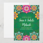 Digitale Mehndi uitnodigingen & bruiloft Mendhi ui (Voorkant / Achterkant)