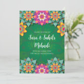 Digitale Mehndi-uitnodigingen & Trouw Mendhi-uitno Kaart (Staand voorkant)