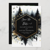 Digitale minimalistische betoverde bos bruiloft save the date (Voorkant / Achterkant)