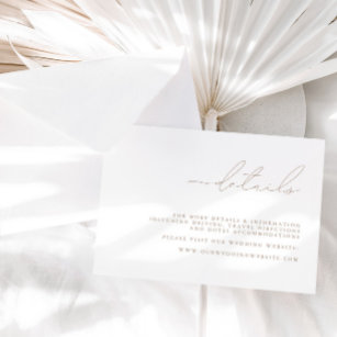 Digitale minimalistische bruiloft details behuizin kaart