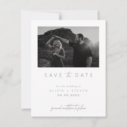 Digitale Moderne Minimalistische Foto Save the Dat Save The Date (Voorkant)