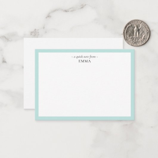 Digitale moderne "Quick Note from"-kaart Notitiekaartje (Voorkant / Achterkant in situ)