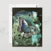 digitale monarch - vlinderschilderkaart briefkaart (Voorkant / Achterkant)