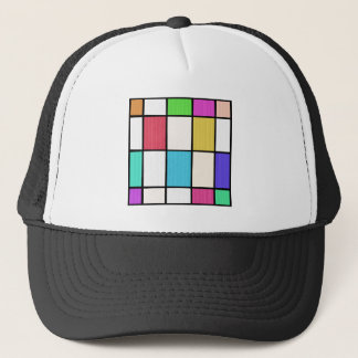 Digitale Mondriaanse Stijl Grafisch Ontwerp Abstra Trucker Pet