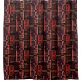 Digitale montage van rode granietmarmer douchegordijn (Voorkant)