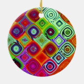 Digitale mozaïekkerstkunst keramisch ornament (Achterkant)