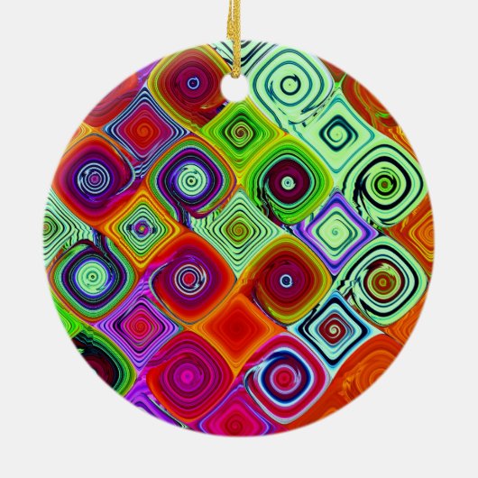 Digitale mozaïekkerstkunst keramisch ornament (Achterkant)