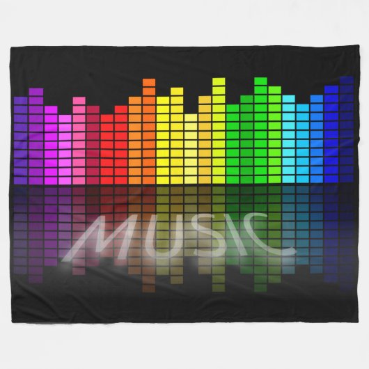 DIGITALE MUZIEK FLEECE DEKEN (Voorkant (Horizontaal))