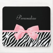 Digitale naam Zebra Print Soft Girly Light Roze li Muismat (Voorkant)