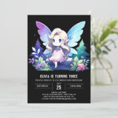 Digitale Natuur Fairy Birthday Kaart (Staand voorkant)