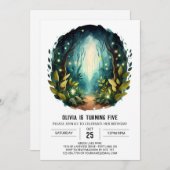 Digitale Natuur Kinder Woodland Verjaardag Kaart (Voorkant / Achterkant)