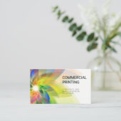 Digitale Natuur | Transparante kleurrijke bloem Visitekaartje (Staand voorkant)