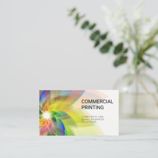 Digitale Natuur | Transparante kleurrijke bloem Visitekaartje (Staand voorkant)