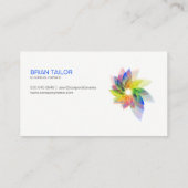 Digitale Natuur | Transparante kleurrijke bloem Visitekaartje (Achterkant)