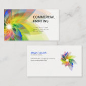 Digitale Natuur | Transparante kleurrijke bloem Visitekaartje (Voorkant / Achterkant)