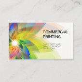 Digitale Natuur | Transparante kleurrijke bloem Visitekaartje (Voorkant)