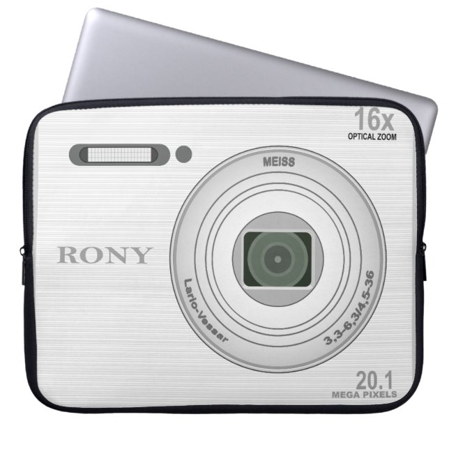 Digitale nieuwe camera-effect laptop sleeve (Voorkant)