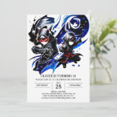 Digitale Ninja Black Belt Verjaardag Kaart (Staand voorkant)