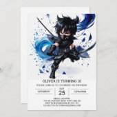 Digitale Ninja Training Kinderen Verjaardag Kaart (Voorkant / Achterkant)