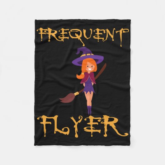 Digitale nomad Frequent Flyer Halloween Witch Fleece Deken (Voorkant)