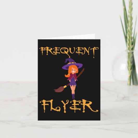 Digitale nomad Frequent Flyer Halloween Witch Kaart (Voorkant)