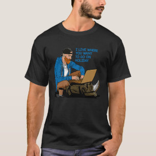 Digitale nomadstijl voor extern werk en wereldverk t-shirt