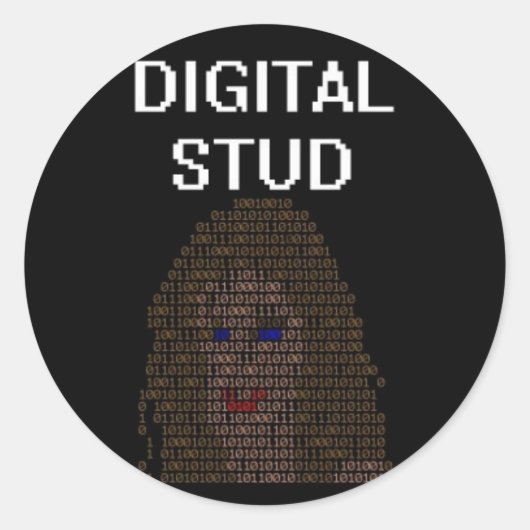 Digitale nopjes ronde sticker (Voorkant)