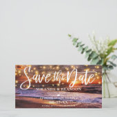 Digitale Ocean Beach Save the Date Uitnodiging (Staand voorkant)