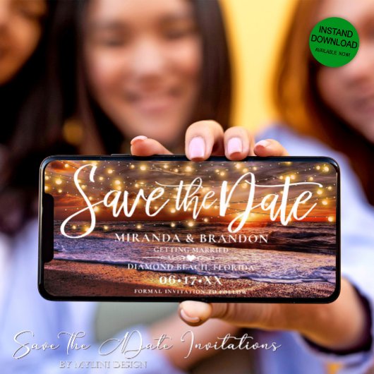 Digitale Ocean Beach Save the Date Uitnodiging