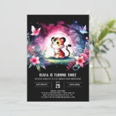 Digitale Oerwoud Tiger Verjaardag Kaart (Staand voorkant)