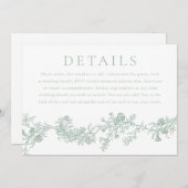digitale of gedrukte Sage Wedding Details Kaart (Voorkant / Achterkant)