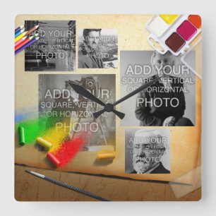 Digitale of Instagram 5-foto Artistieke wandklok