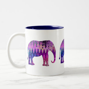 Digitale olifant tweekleurige koffiemok